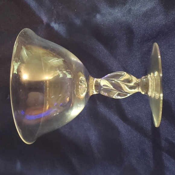 Vintage crystal twisted stem wine glasses matching set of 10 - Picture 3 of 3